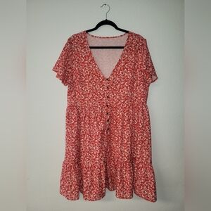 Floral Red Button-Down Dress, Unbranded.